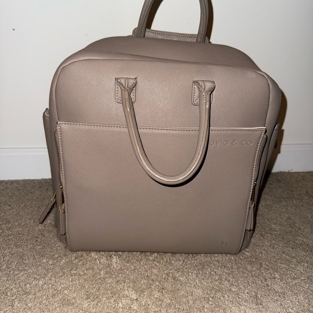 Ayla and Co Taupe Diaper Bag